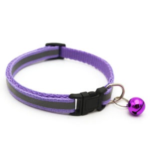 Collier pour chat réfléchissant simple avec grelot