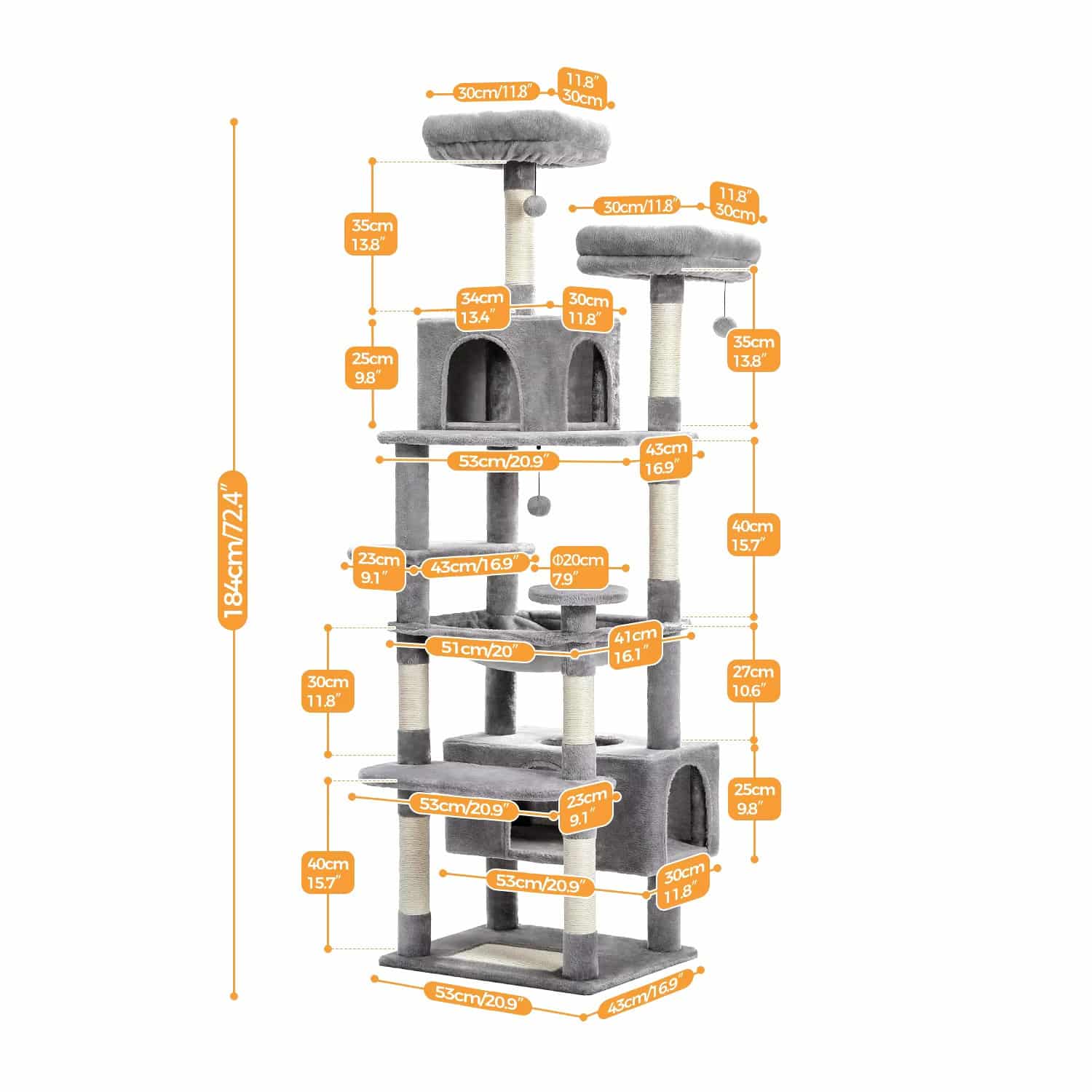 Grand arbre à chat 184cm