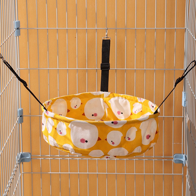 Hamac pour chat jaune motifs poussins