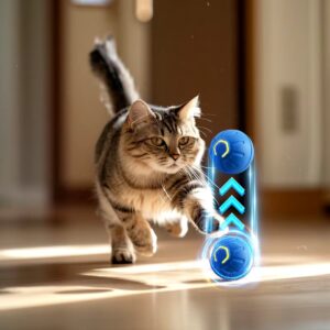 Balle interactive pour chat en forme de rayons – Image 2