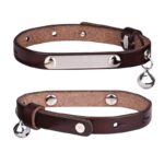 Collier chat personnalisé simple en cuir