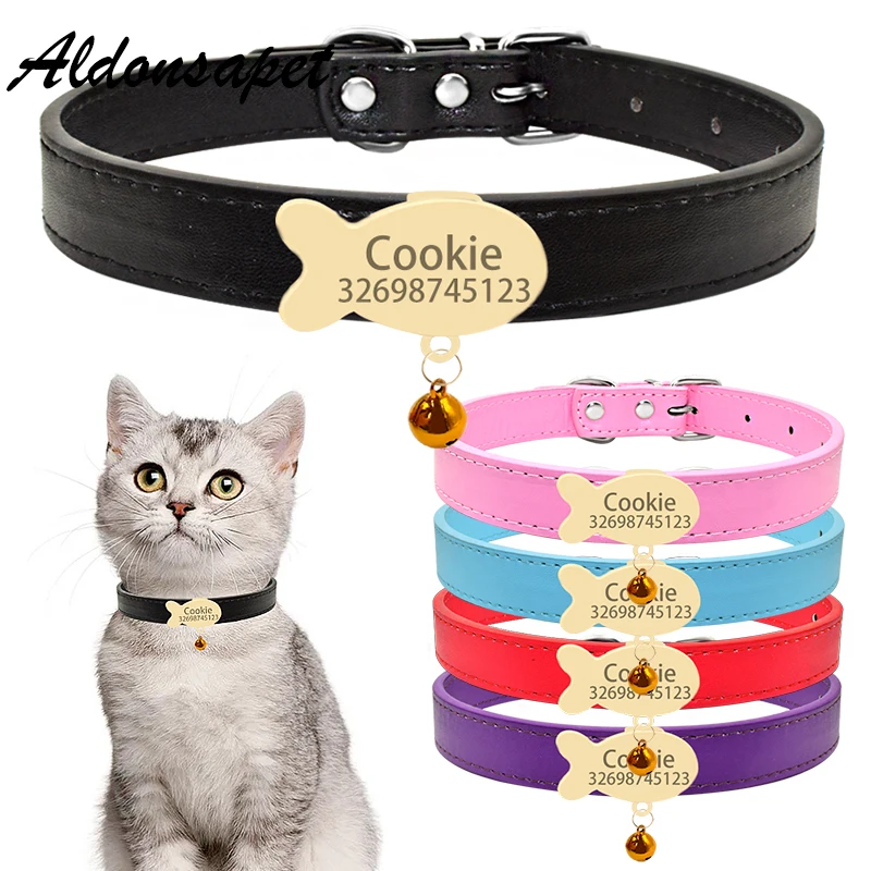 Collier chat personnalisé médaille dorée poisson Collier chat personnalisé médaille dorée poisson