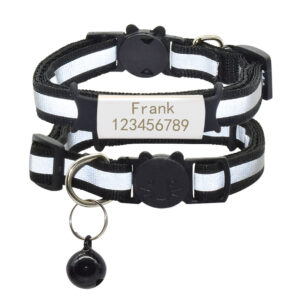 Collier chat personnalisé anti-étranglement et réfléchisssant Collier chat personnalisé anti-étranglement et réfléchisssant – Image 1