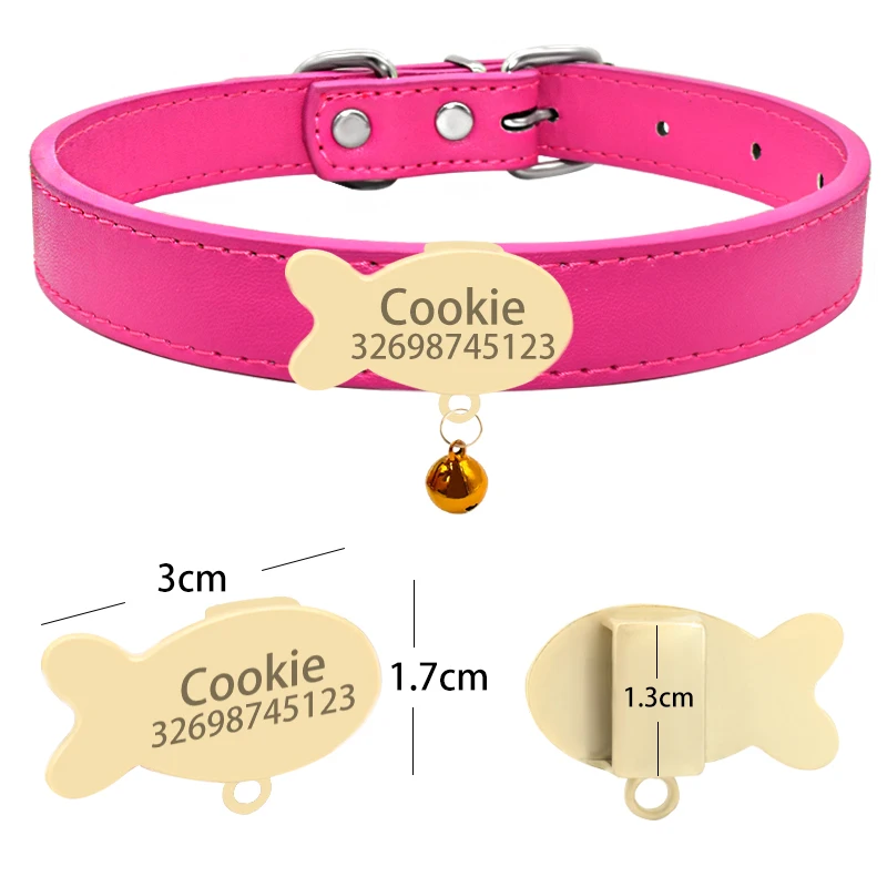Collier chat personnalisé médaille dorée poisson Collier chat personnalisé médaille dorée poisson