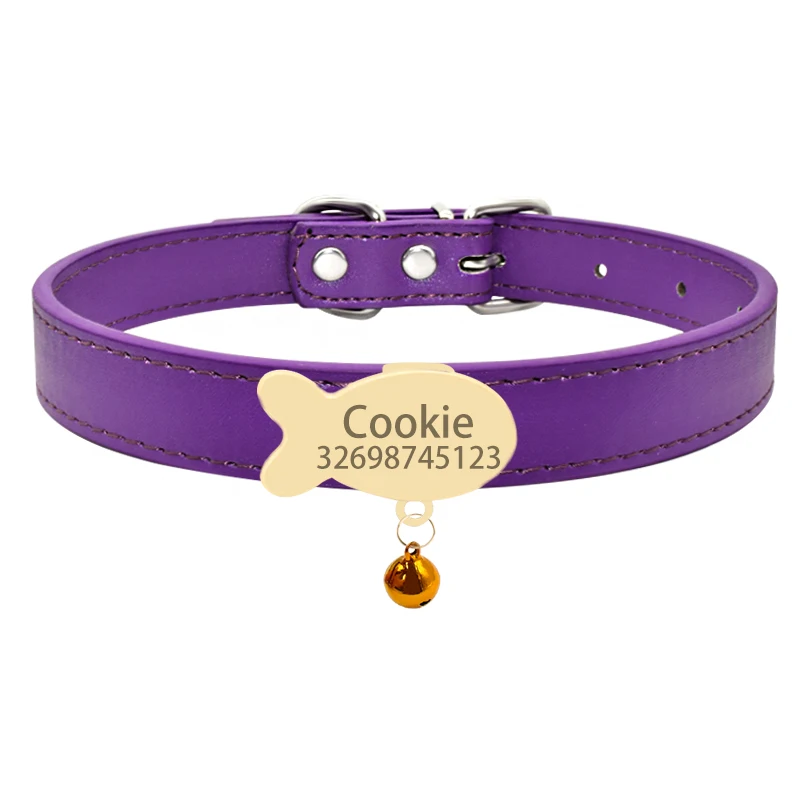 Collier chat personnalisé médaille dorée poisson Collier chat personnalisé médaille dorée poisson