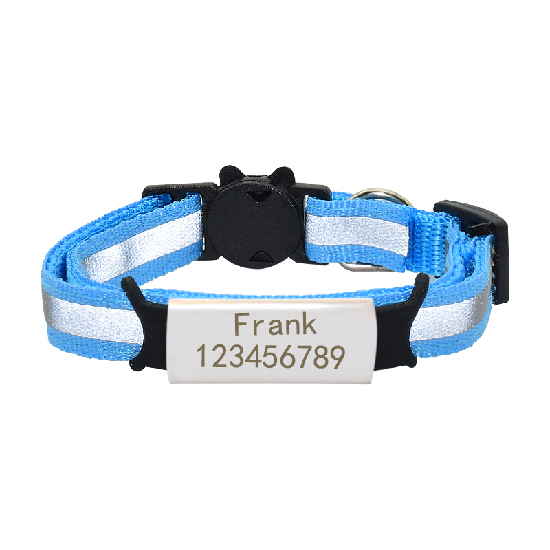 Collier chat personnalisé anti-étranglement et réfléchisssant Collier chat personnalisé anti-étranglement et réfléchisssant