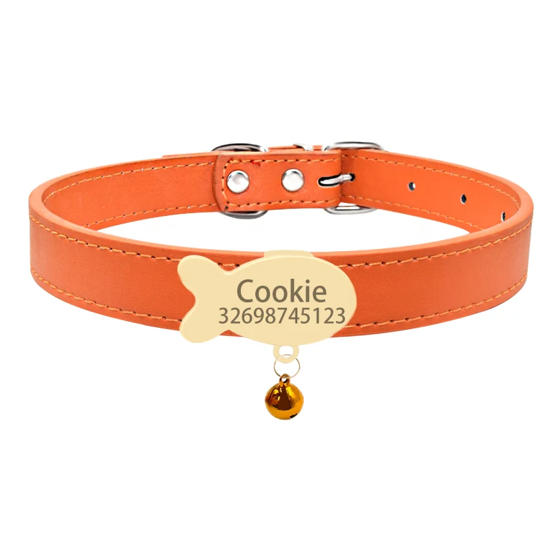 Collier chat personnalisé médaille dorée poisson Collier chat personnalisé médaille dorée poisson