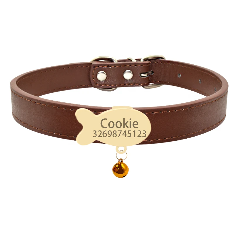 Collier chat personnalisé médaille dorée poisson Collier chat personnalisé médaille dorée poisson