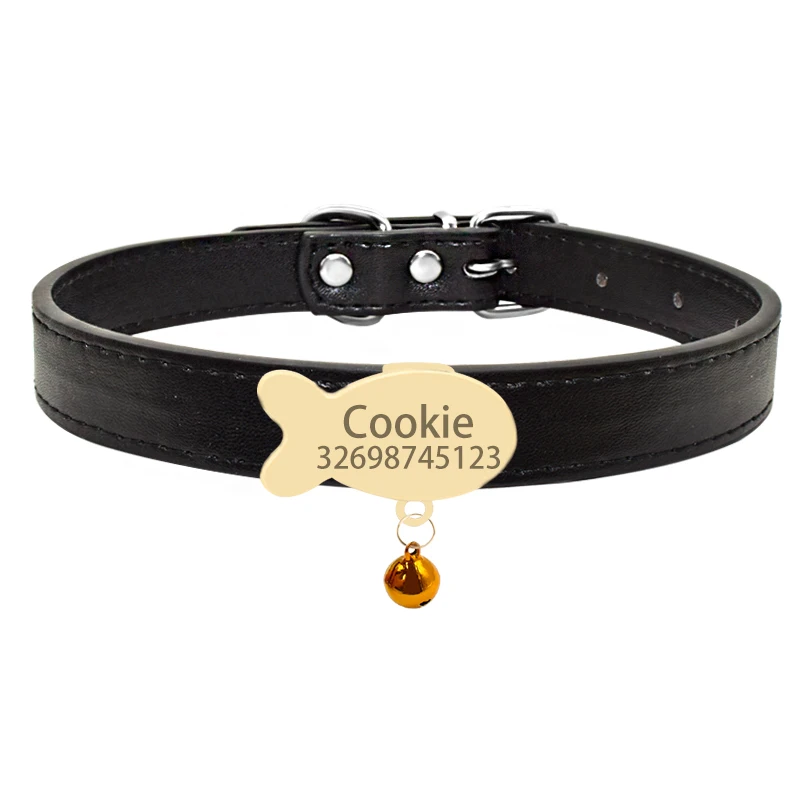 Collier chat personnalisé médaille dorée poisson Collier chat personnalisé médaille dorée poisson