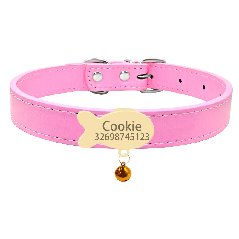 Collier chat personnalisé médaille dorée poisson Collier chat personnalisé médaille dorée poisson