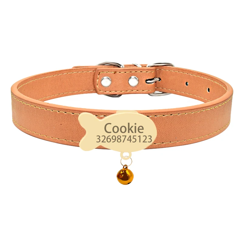 image principale_34 Collier chat personnalisé médaille dorée poisson